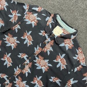 Colours Alexander Julian Mens Large Navy Floral Viscose Short Sleeve Shirt Boho